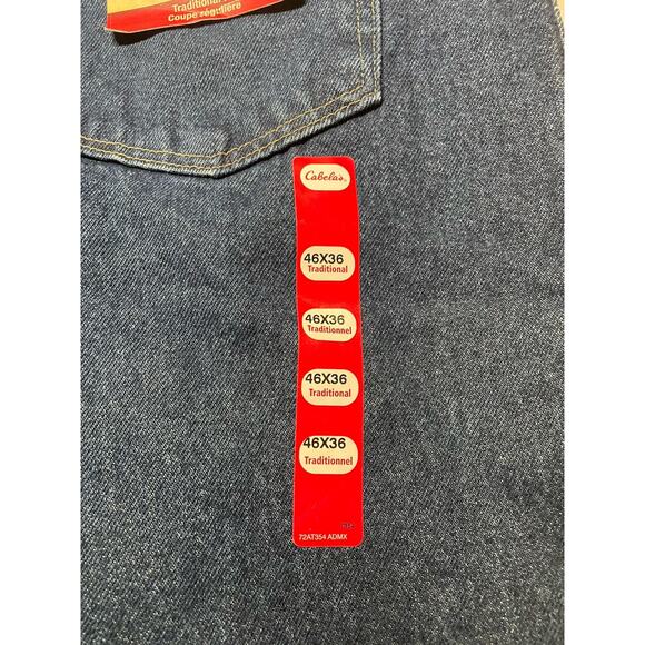 Cabela's Roughneck Jeans Men's 46x36 Blue Traditional Fit Work Pants Denim NWT - Picture 5 of 7